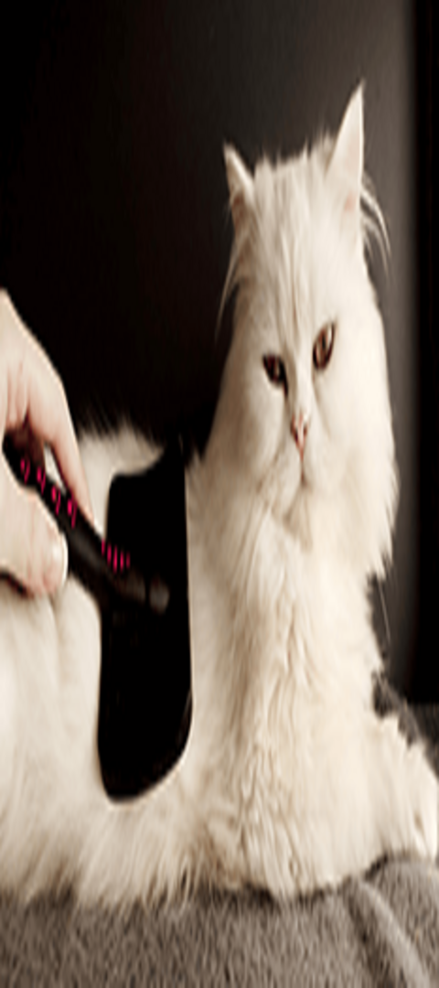 Pflege Pflege einer Katze mit einer Fellbürste